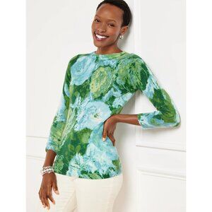 Talbots Audrey Cashmere Sweater - Abstract Floral Medium